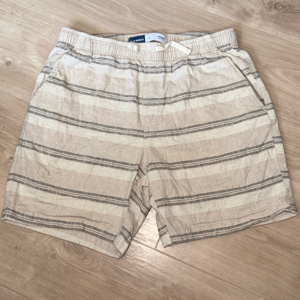 Old Navy Men's Striped Linen Blend Jogger Shorts Size M